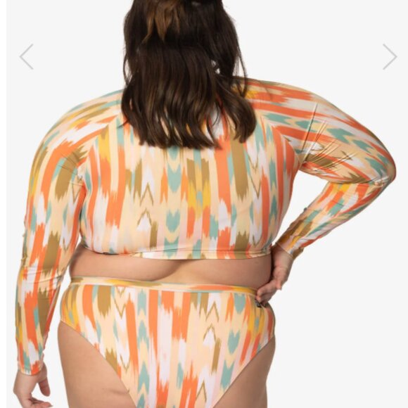 Jolyn Surf Zuma Print Moana Long Sleeved Crop Rashguard Rash Gaurd - Picture 3 of 5